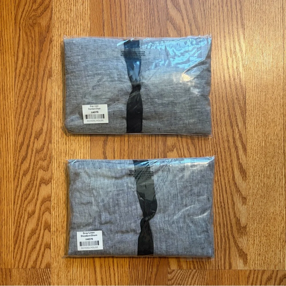 NEW Schoolhouse Linen Standard Pillow Shams (Lot of 2)